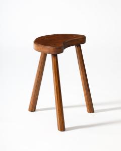 Elm Stool France c 1960 - 3900774