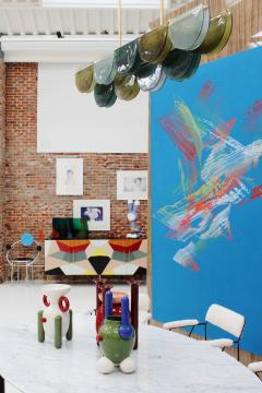Elongated Murano Glass Ceiling Lamp Italy - 4270657