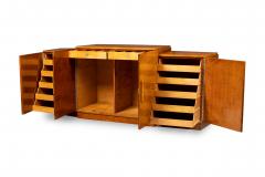 Ely Jacques Kahn Eli Jacques Kahn Art Deco American Birds Eye Inlaid Maple 3 Cabinet Credenza - 4161795