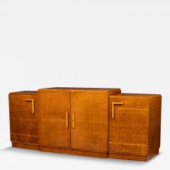 Ely Jacques Kahn Eli Jacques Kahn Art Deco American Birds Eye Inlaid Maple 3 Cabinet Credenza - 4166445