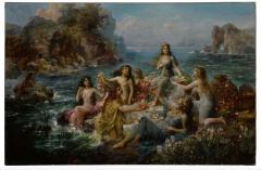 Emanuel Oberhauser Emanuel Oberhauser Mermaids and Nymphs An Exceptional Oil on Canvas Painting - 2307805