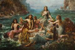 Emanuel Oberhauser Mermaids and Nymphs An Exceptional Oil on Canvas Painting - 2462983