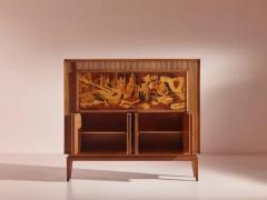Emanuele Rambaldi A grissinato bar cabinet with inlaid decors by Emanuale Rambaldi Italy 1930s - 3473234