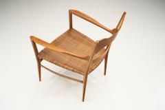 Emanuele Rambaldi Emanuele Rambaldi Fruitwood Armchair with Woven Cane Seat Italy 1950s - 2884975