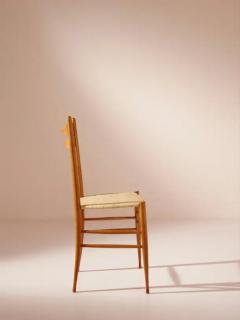 Emanuele Rambaldi Emanuele Rambaldi set of six beech and straw chairs by Chiappe Chiavari 1940s - 3473127