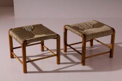 Emanuele Rambaldi Pair of Armchairs Stools by Emanuele Rambaldi for Guido Chiappe Italy 1930s - 4571480