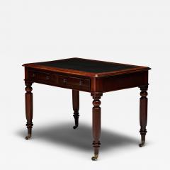 Embossed Leather Mahogany and Brass Victorian Writing Desk England c 1830 - 4493847