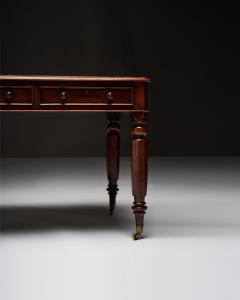 Embossed Leather Mahogany and Brass Victorian Writing Desk England c 1830 - 4573572
