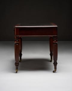 Embossed Leather Mahogany and Brass Victorian Writing Desk England c 1830 - 4573573