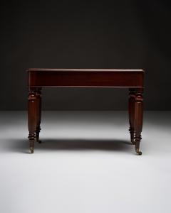 Embossed Leather Mahogany and Brass Victorian Writing Desk England c 1830 - 4573576