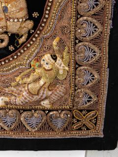 Embroidered Indian Screen Board Art with Beaded Detail - 1306912
