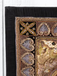 Embroidered Indian Screen Board Art with Beaded Detail - 1306913