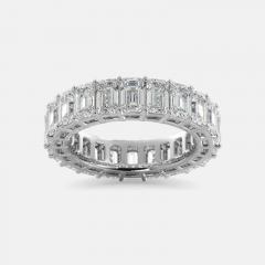 Emerald Cut Classic Diamond Eternity Ring White Gold 14K - 3974458