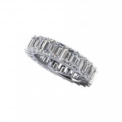 Emerald Cut Classic Diamond Eternity Ring White Gold 14K - 3976566