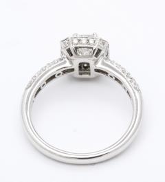 Emerald Cut Diamond Platinum Engagement Ring - 1286061