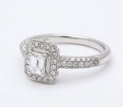 Emerald Cut Diamond Platinum Engagement Ring - 4415796