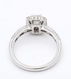 Emerald Cut Diamond Platinum Engagement Ring - 4415797
