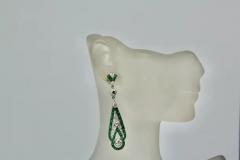 Emerald Diamond Pendant Earrings 18K - 3451426