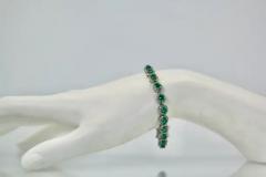 Emerald Diamond Platinum Link Bracelet 8 84 Carats - 3455147