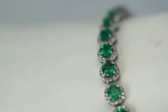 Emerald Diamond Platinum Link Bracelet 8 84 Carats - 3455165