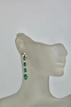 Emerald Drop Dangle Earrings 5 Carats 18K - 3451377