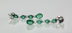 Emerald Drop Dangle Earrings 5 Carats 18K - 3451474