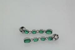 Emerald Drop Dangle Earrings 5 Carats 18K - 3451587