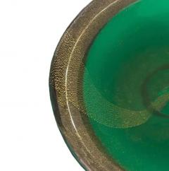 Emerald Green Murano Glass Bowl with Avvneturina - 4126673