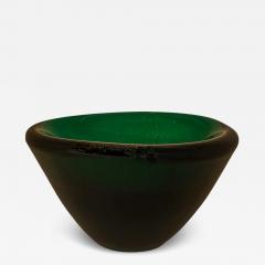 Emerald Green Murano Glass Bowl with Avvneturina - 4127782