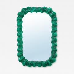 Emerald Green Murano Glass Wall Mirror - 3895573