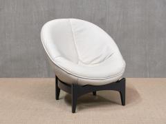 Emiel Veranneman Emiel Veranneman Pair of Oval White Leather Armchairs De Sede Switzerland 1992 - 4481420