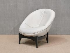 Emiel Veranneman Emiel Veranneman Pair of Oval White Leather Armchairs De Sede Switzerland 1992 - 4481424