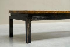 Emiel Veranneman Modernist Coffee Table with Patinated Gold Painted Top Belgium Mid 20th Century - 4394670