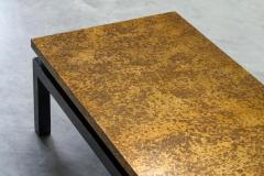 Emiel Veranneman Modernist Coffee Table with Patinated Gold Painted Top Belgium Mid 20th Century - 4394671