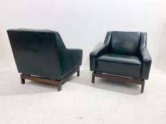 Emiel Veranneman Pair of Mid Century Black Leather Armchairs by Emiel Veranneman - 2925558