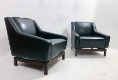 Emiel Veranneman Pair of Mid Century Black Leather Armchairs by Emiel Veranneman - 2925559