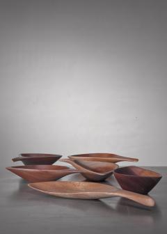 Emil Milan Emil Milan set of six carved bowls USA 1960s - 1257900