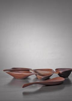 Emil Milan Emil Milan set of six carved bowls USA 1960s - 1257901