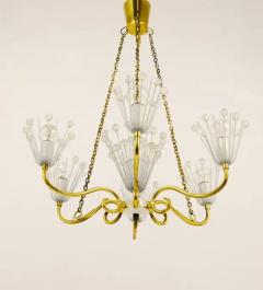 Emil Stejnar Emil Stejnar Midcentury Brass Chandelier Rupert Nikoll Vienna Austria 1950s - 4042114