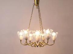 Emil Stejnar Emil Stejnar Midcentury Brass Chandelier Rupert Nikoll Vienna Austria 1950s - 4042147