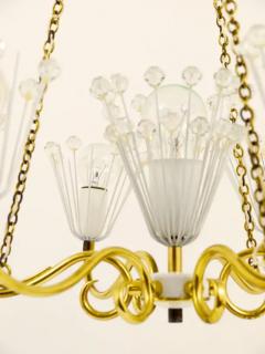 Emil Stejnar Emil Stejnar Midcentury Brass Chandelier Rupert Nikoll Vienna Austria 1950s - 4042186