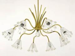 Emil Stejnar Floral Emil Stejnar Modernist Brass Chandelier Rupert Nikoll Austria 1950s - 4041810