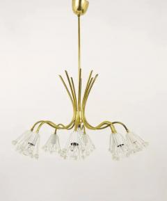 Emil Stejnar Floral Emil Stejnar Modernist Brass Chandelier Rupert Nikoll Austria 1950s - 4041877