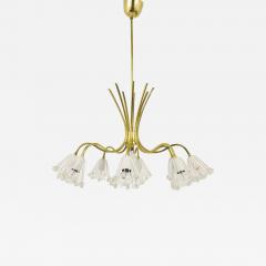 Emil Stejnar Floral Emil Stejnar Modernist Brass Chandelier Rupert Nikoll Austria 1950s - 4044055