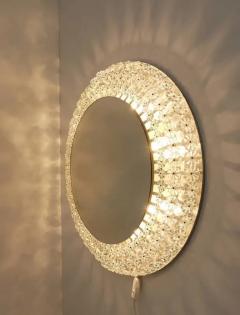 Emil Stejnar Huge Emil Stejnar Round Glass Blossoms Backlit Wall Mirror by Nikoll Austria - 4041516