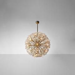 Emil Stejnar Large Snowflake Chandeliers Brass Glass Austria 1965 - 4657182