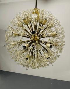 Emil Stejnar Large Snowflake Chandeliers Brass Glass Austria 1965 - 4657185