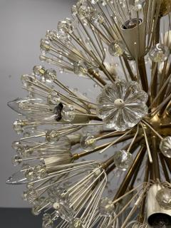 Emil Stejnar Large Snowflake Chandeliers Brass Glass Austria 1965 - 4657187
