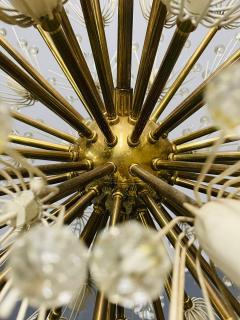 Emil Stejnar Large Snowflake Chandeliers Brass Glass Austria 1965 - 4657188