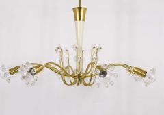 Emil Stejnar Unusual Emil Stejnar Brass Crystal Chandelier Rupert Nikoll Austria 1950s - 4040302